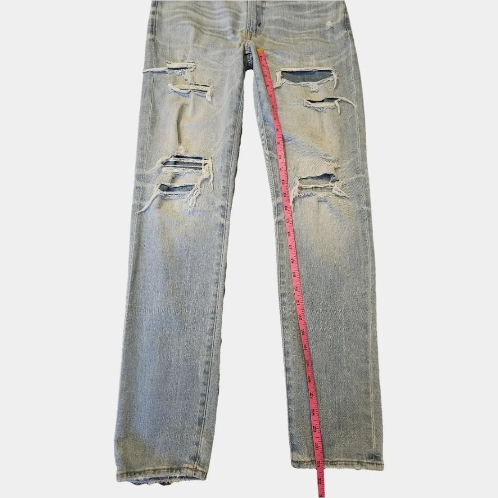 American Eagle Air Flex Patched Slim Fit Light Wash Jeans Size 30X32
